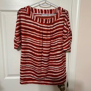 NY&CO Red and White Striped Blouse